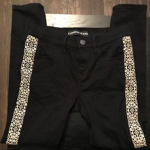 Black Express legging embroidered jean